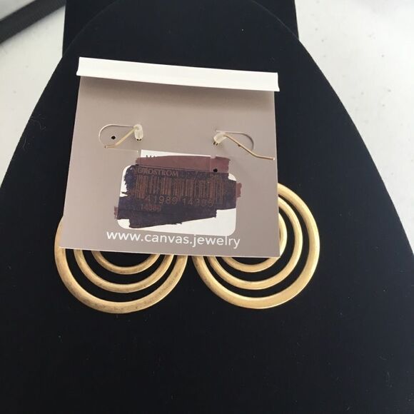 Canvas Multi-Circle Drop Earrings (G1) - Picture 4 of 5